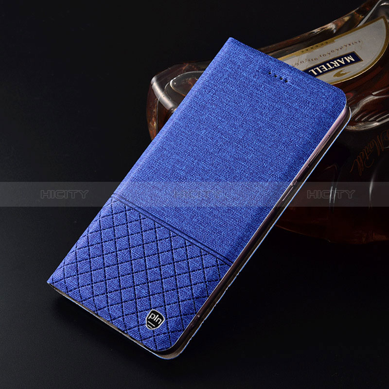 Custodia Portafoglio In stoffa con Supporto H12P per Samsung Galaxy A31 Blu