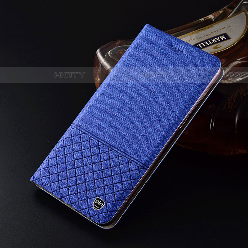 Custodia Portafoglio In stoffa con Supporto H12P per Samsung Galaxy A32 5G Blu