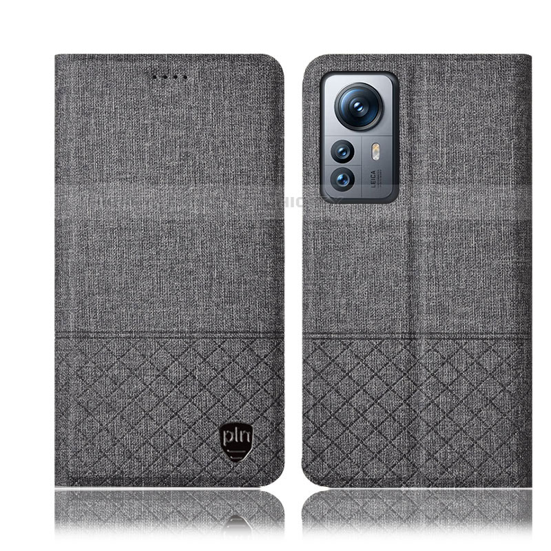 Custodia Portafoglio In stoffa con Supporto H12P per Xiaomi Mi 12 Lite 5G Grigio