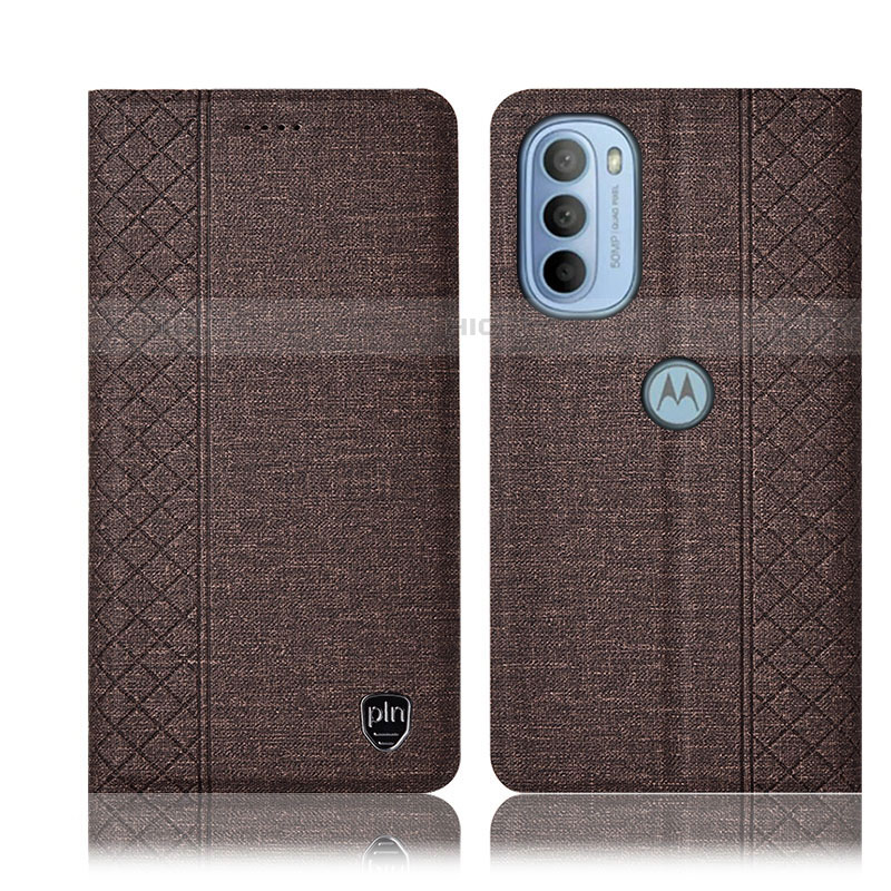 Custodia Portafoglio In stoffa con Supporto H13P per Motorola Moto G41 Marrone