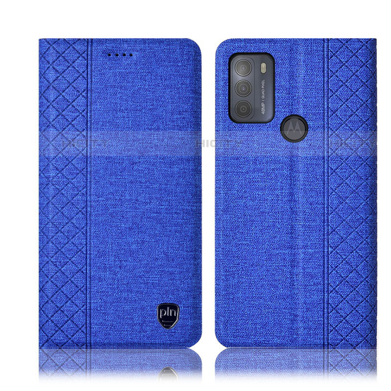 Custodia Portafoglio In stoffa con Supporto H13P per Motorola Moto G50 Blu