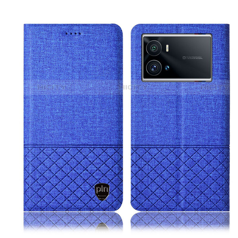 Custodia Portafoglio In stoffa con Supporto H13P per Vivo iQOO 9 5G Blu