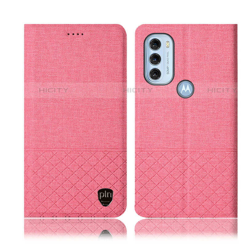 Custodia Portafoglio In stoffa con Supporto H14P per Motorola Moto G71 5G Rosa