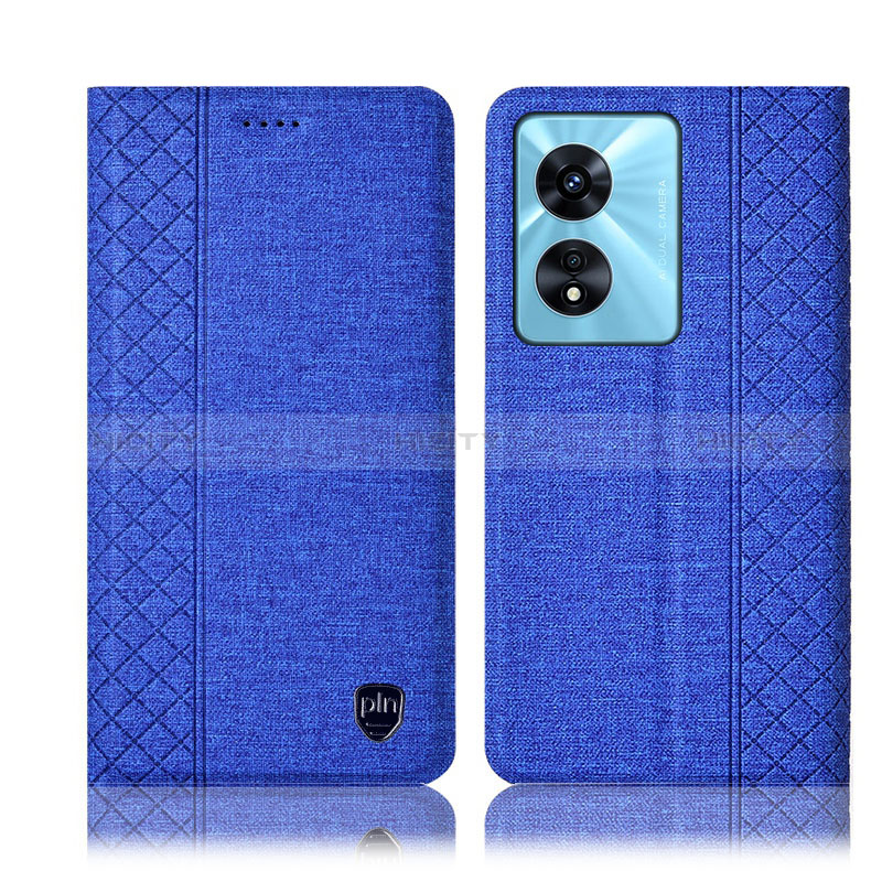 Custodia Portafoglio In stoffa con Supporto H14P per Oppo A58 5G Blu