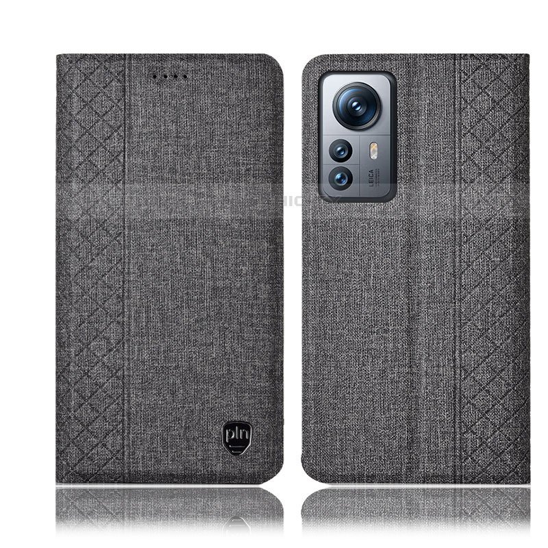 Custodia Portafoglio In stoffa con Supporto H14P per Xiaomi Mi 12 Pro 5G Grigio