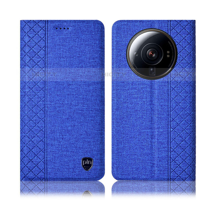Custodia Portafoglio In stoffa con Supporto H14P per Xiaomi Mi 12 Ultra 5G Blu