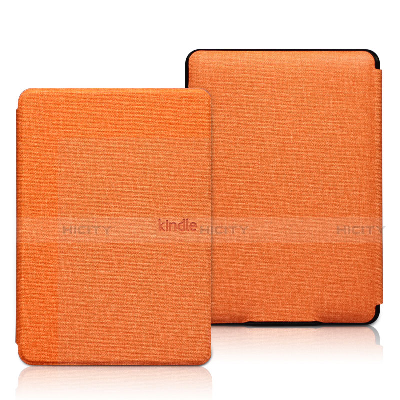Custodia Portafoglio In stoffa con Supporto L01 per Amazon Kindle 6 inch Arancione
