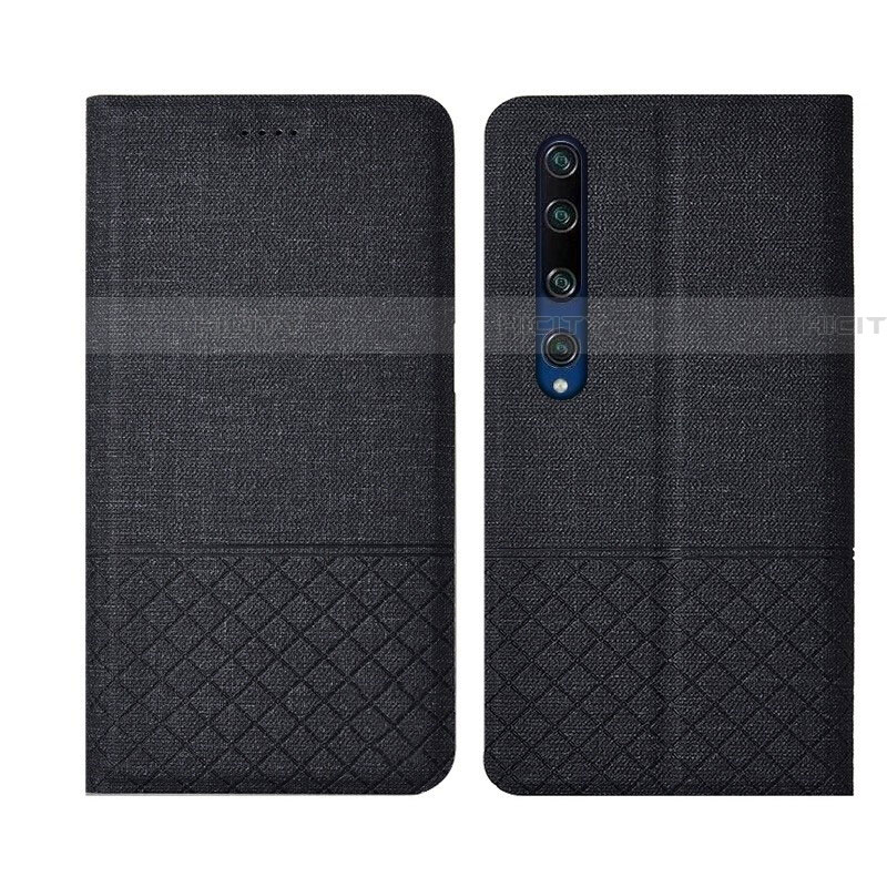 Custodia Portafoglio In stoffa con Supporto L01 per Xiaomi Mi 10 Nero