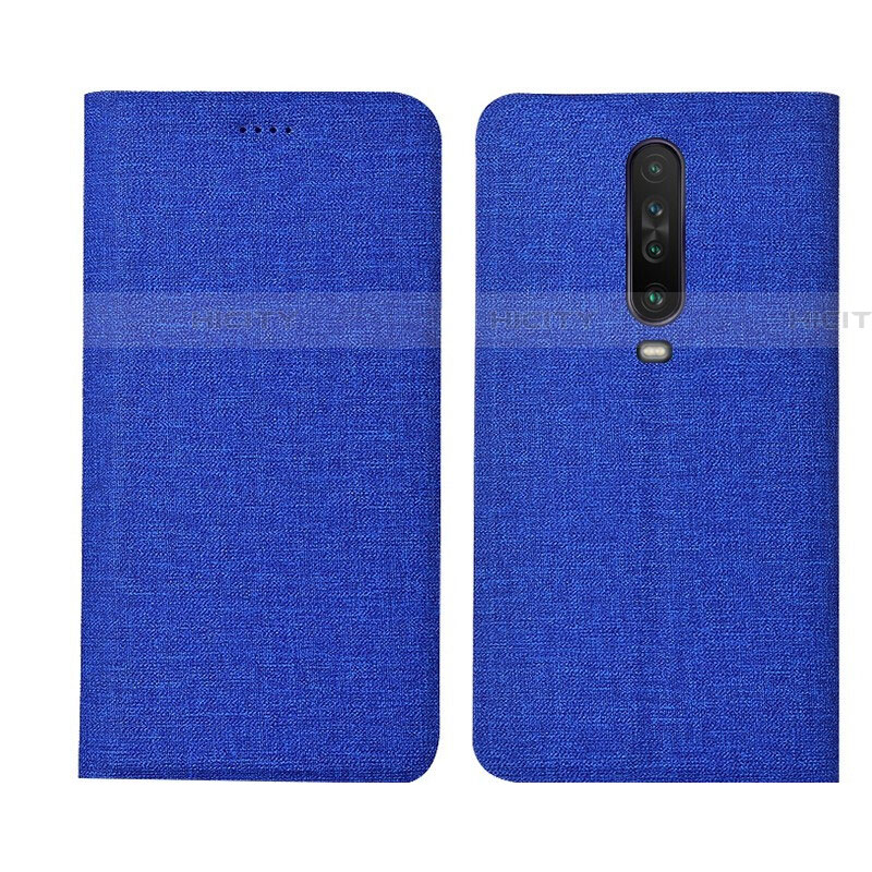 Custodia Portafoglio In stoffa con Supporto L01 per Xiaomi Redmi K30 5G Blu