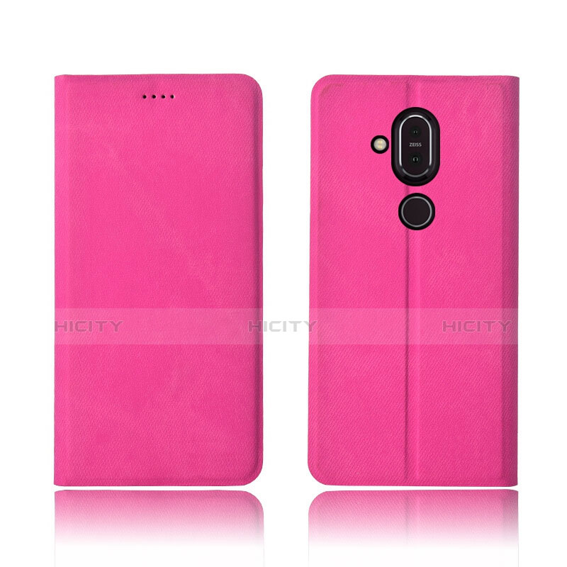 Custodia Portafoglio In stoffa con Supporto per Nokia X7 Rosa Caldo