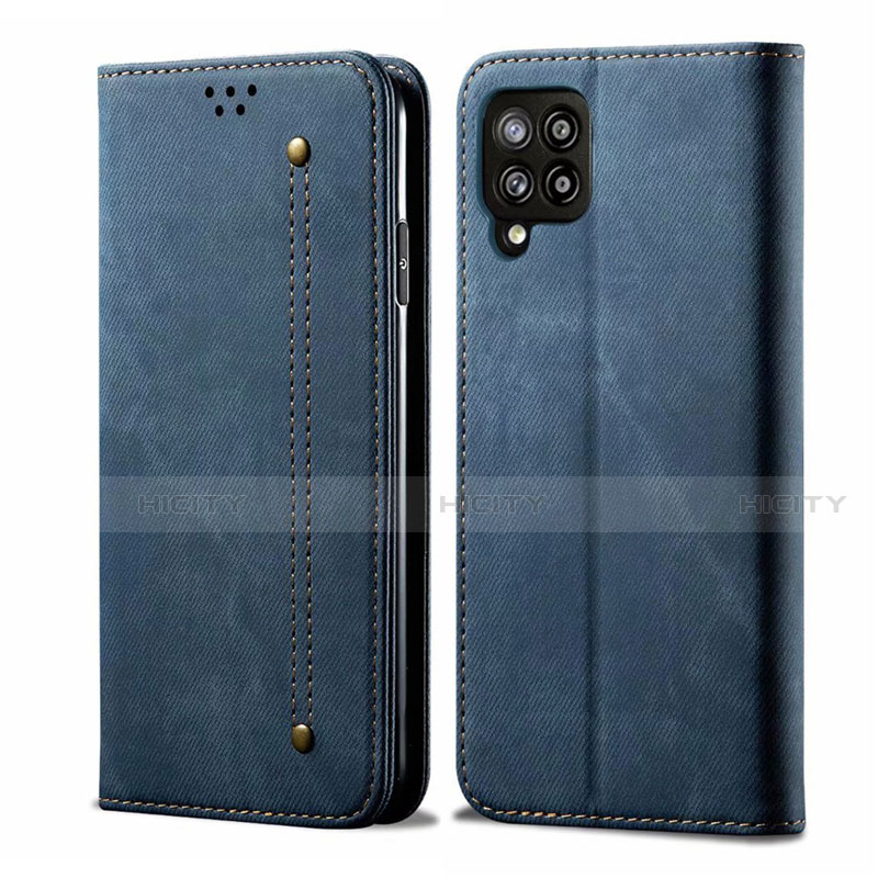 Custodia Portafoglio In stoffa con Supporto per Samsung Galaxy A42 5G Blu