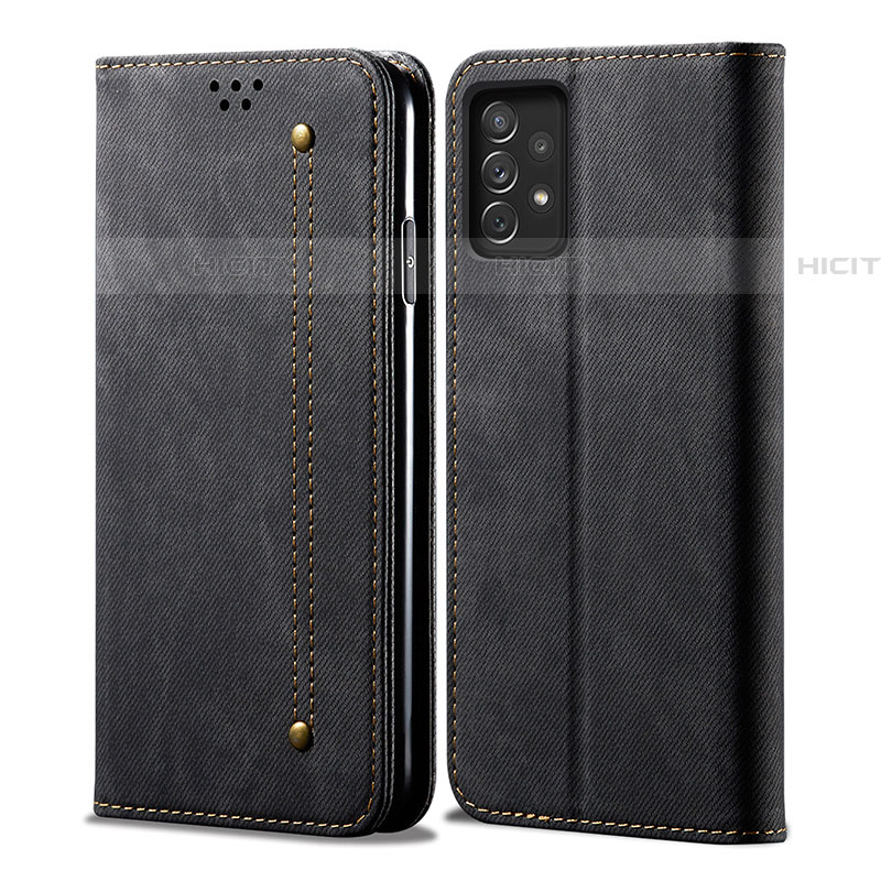 Custodia Portafoglio In stoffa con Supporto per Samsung Galaxy A52 5G Nero