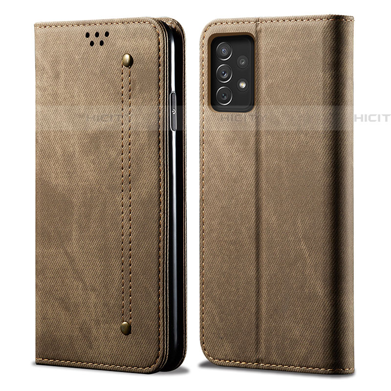 Custodia Portafoglio In stoffa con Supporto per Samsung Galaxy A53 5G Khaki