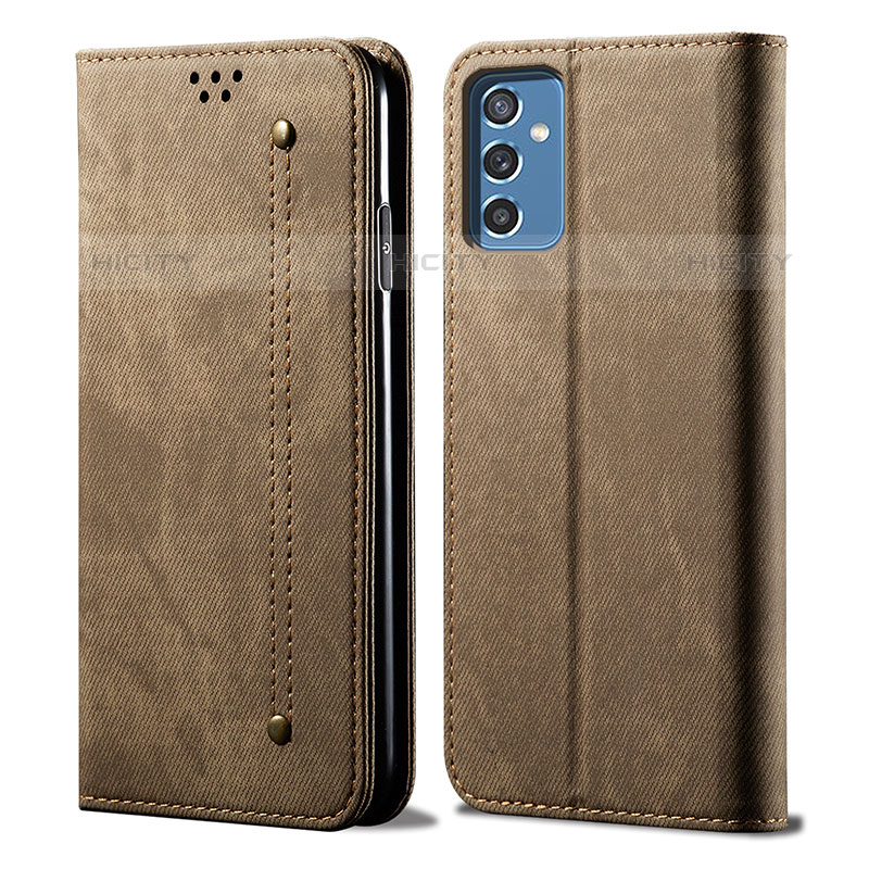 Custodia Portafoglio In stoffa con Supporto per Samsung Galaxy M52 5G Khaki