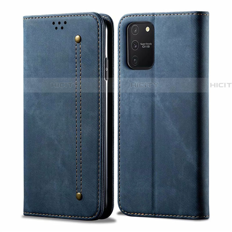 Custodia Portafoglio In stoffa con Supporto per Samsung Galaxy S10 Lite Blu