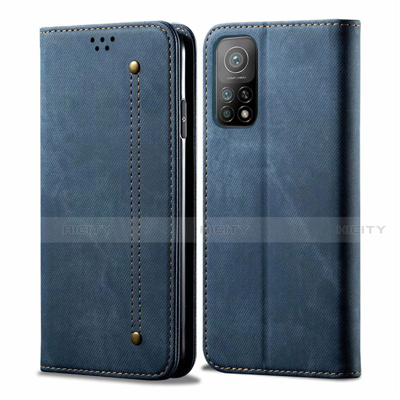 Custodia Portafoglio In stoffa con Supporto per Xiaomi Mi 10T Pro 5G Blu