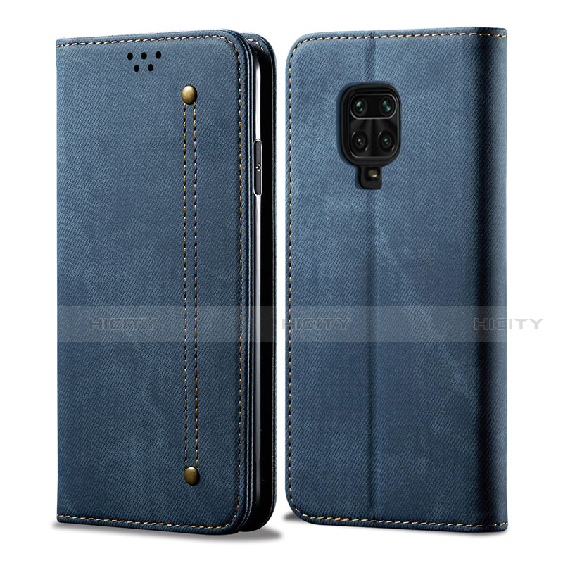 Custodia Portafoglio In stoffa con Supporto per Xiaomi Redmi Note 9 Pro Blu