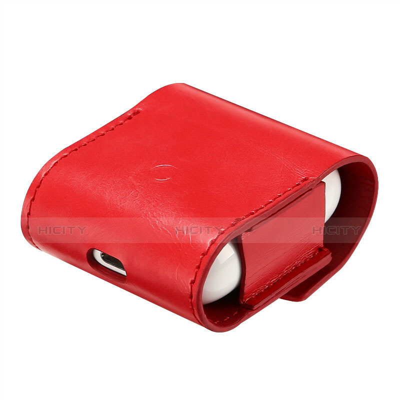 Custodia Portatile con Moschettone per AirPods Custodia di Ricarica A02 Rosso