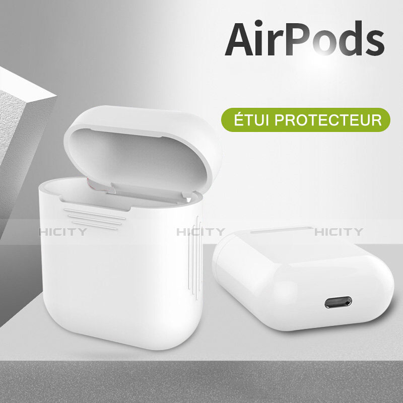 Custodia Portatile con Moschettone per AirPods Custodia di Ricarica A03 Bianco