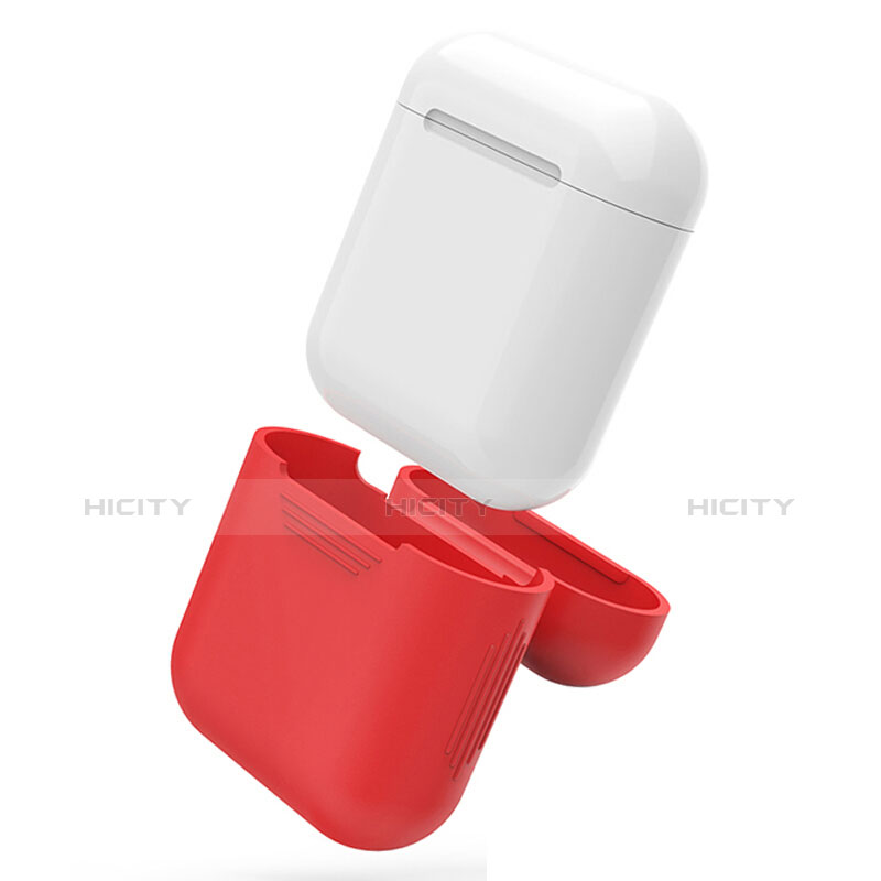 Custodia Portatile con Moschettone per AirPods Custodia di Ricarica A03 Rosso