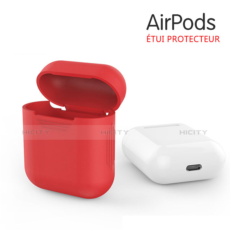 Custodia Portatile con Moschettone per AirPods Custodia di Ricarica A03 Rosso