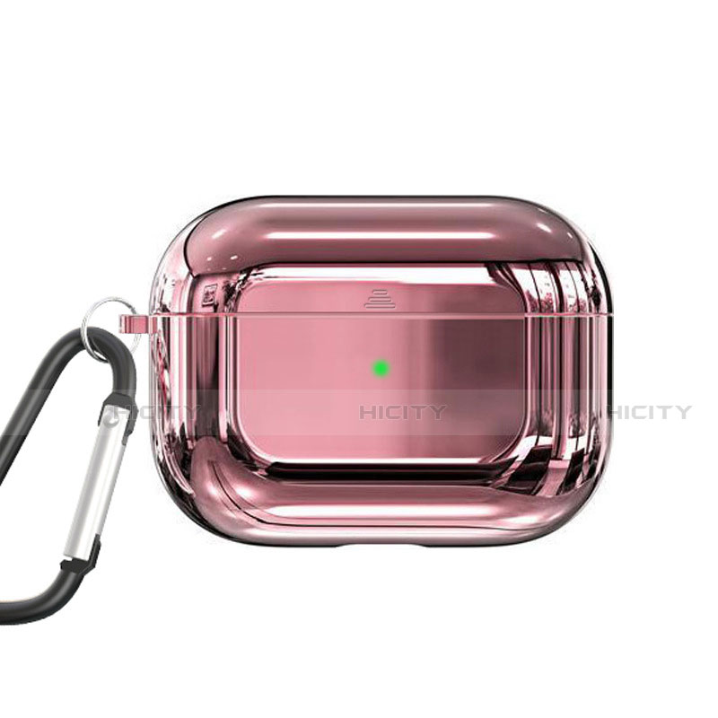 Custodia Portatile con Moschettone per AirPods Pro Custodia di Ricarica C01 Oro Rosa