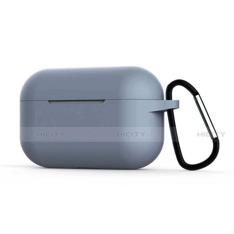 Custodia Portatile con Moschettone per AirPods Pro Custodia di Ricarica C02 Grigio Lavanda