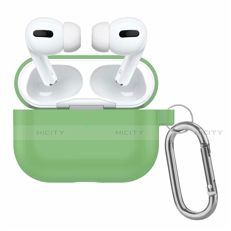 Custodia Portatile con Moschettone per AirPods Pro Custodia di Ricarica Verde