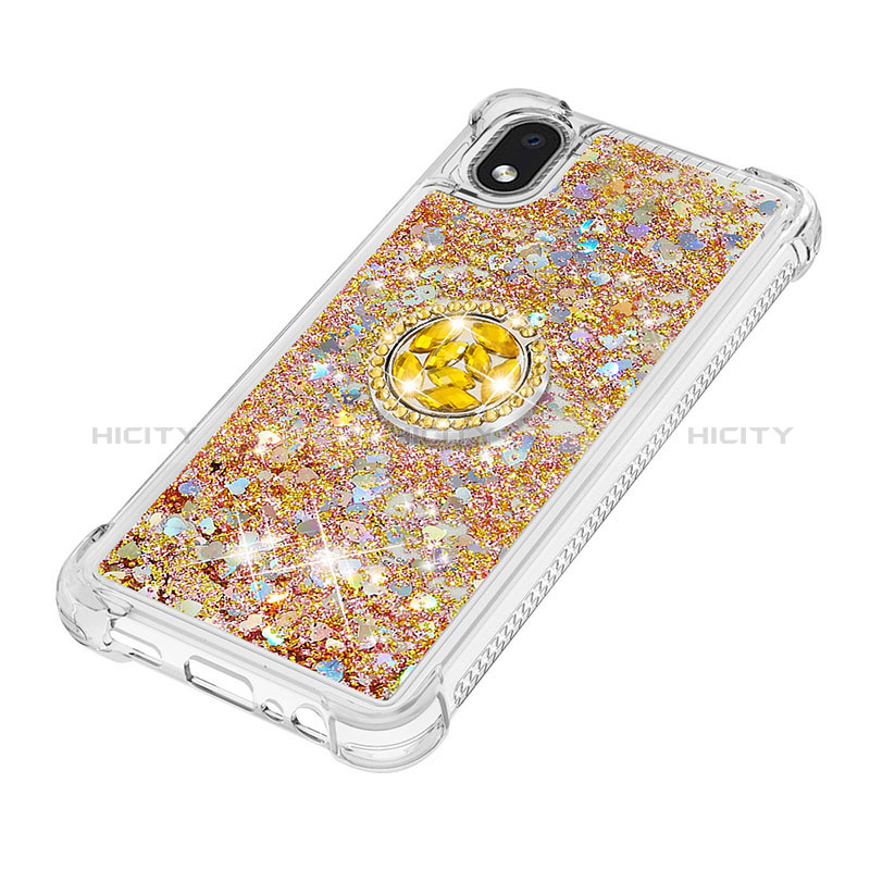 Custodia Silicone Cover Morbida Bling-Bling con Anello Supporto S01 per Samsung Galaxy A01 Core