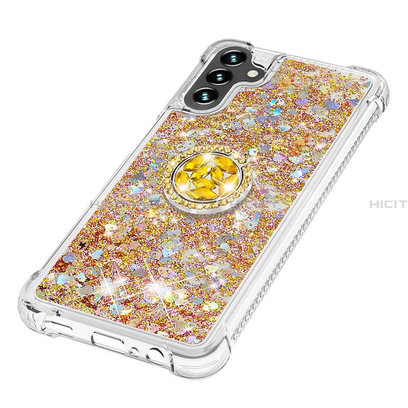 Custodia Silicone Cover Morbida Bling-Bling con Anello Supporto S01 per Samsung Galaxy A13 5G