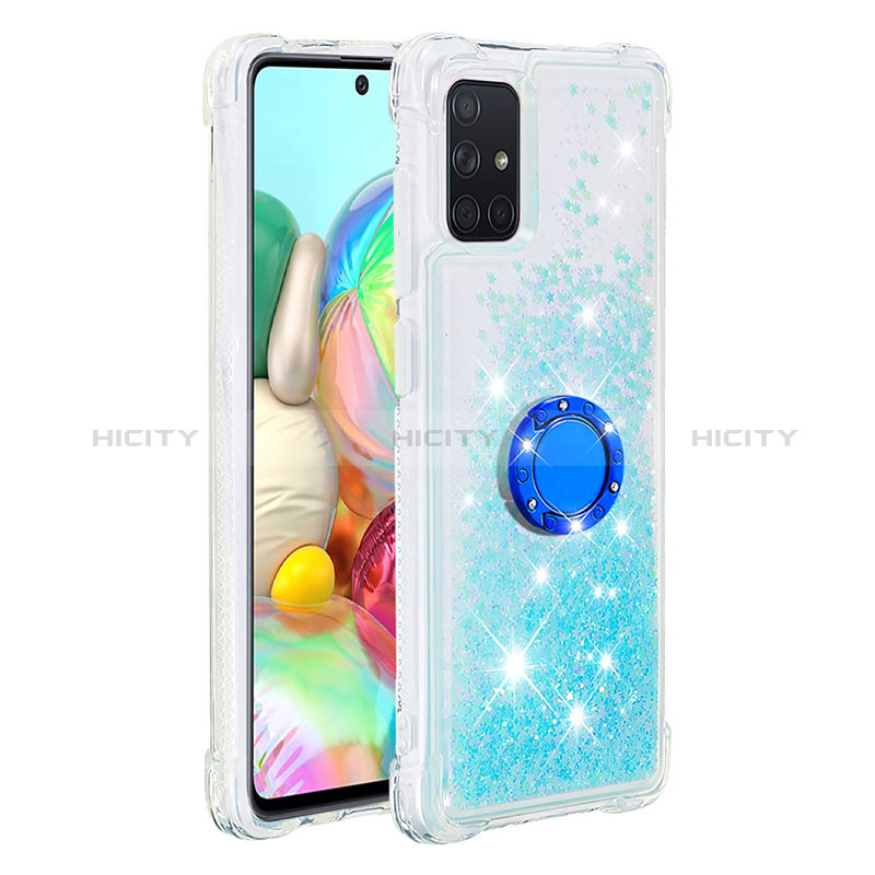 Custodia Silicone Cover Morbida Bling-Bling con Anello Supporto S01 per Samsung Galaxy A71 5G