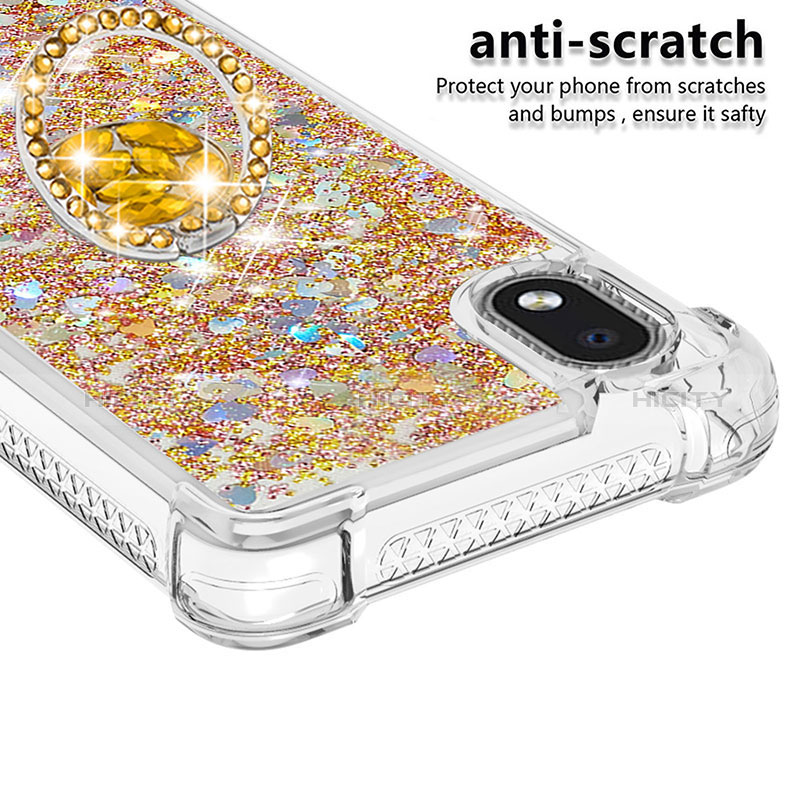 Custodia Silicone Cover Morbida Bling-Bling con Anello Supporto S01 per Samsung Galaxy M01 Core