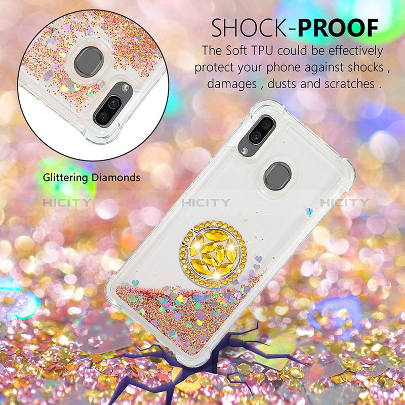 Custodia Silicone Cover Morbida Bling-Bling con Anello Supporto S01 per Samsung Galaxy M10S