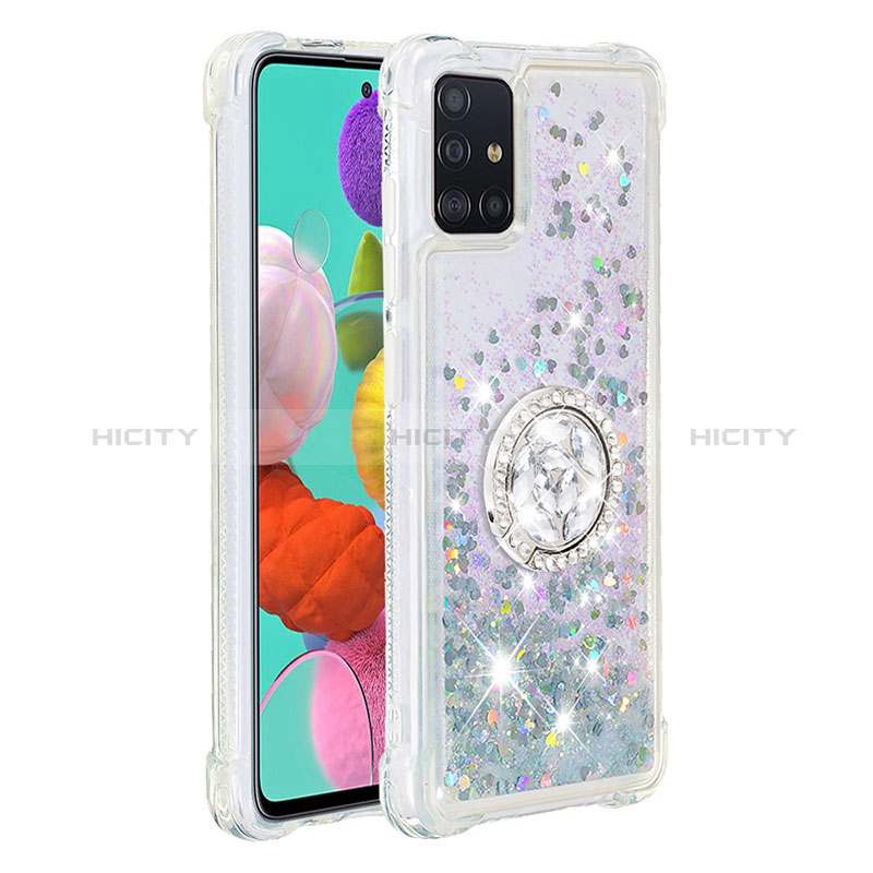 Custodia Silicone Cover Morbida Bling-Bling con Anello Supporto S01 per Samsung Galaxy M40S