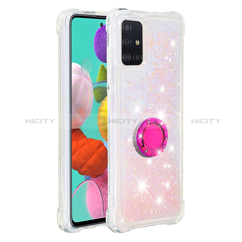 Custodia Silicone Cover Morbida Bling-Bling con Anello Supporto S01 per Samsung Galaxy M40S