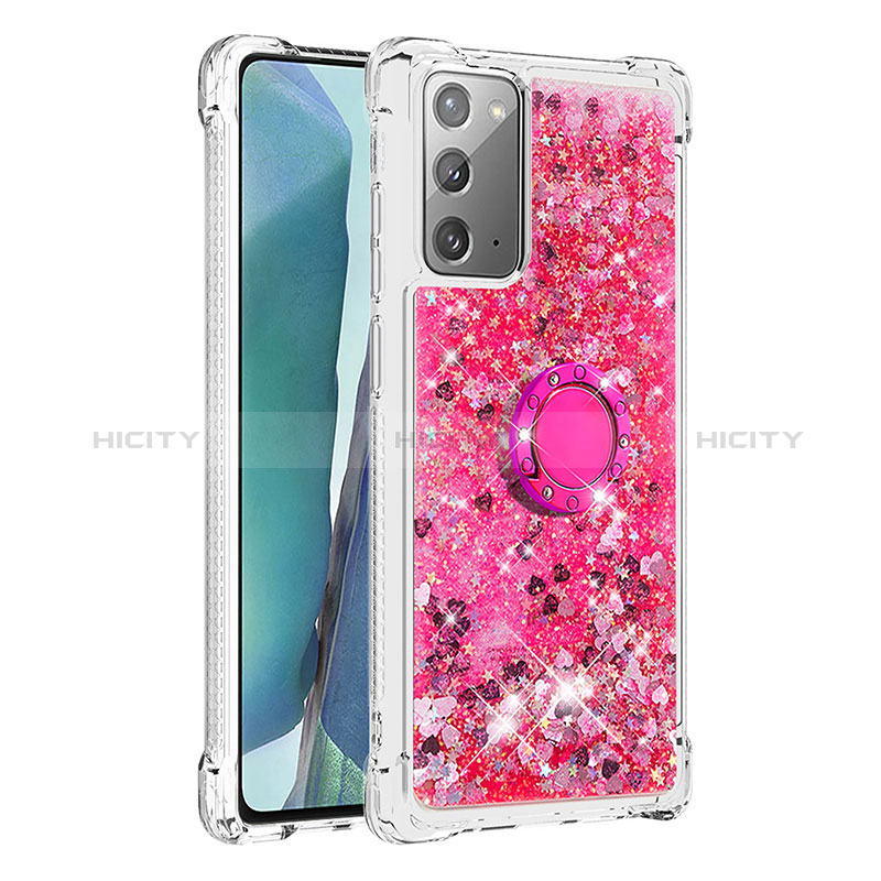 Custodia Silicone Cover Morbida Bling-Bling con Anello Supporto S01 per Samsung Galaxy Note 20 5G