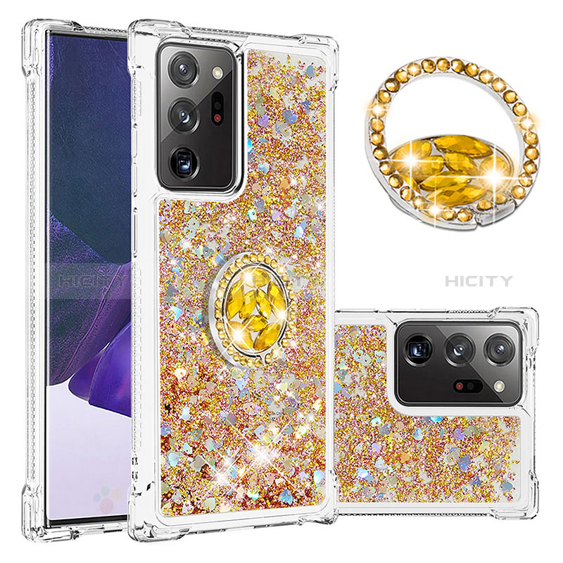 Custodia Silicone Cover Morbida Bling-Bling con Anello Supporto S01 per Samsung Galaxy Note 20 Ultra 5G