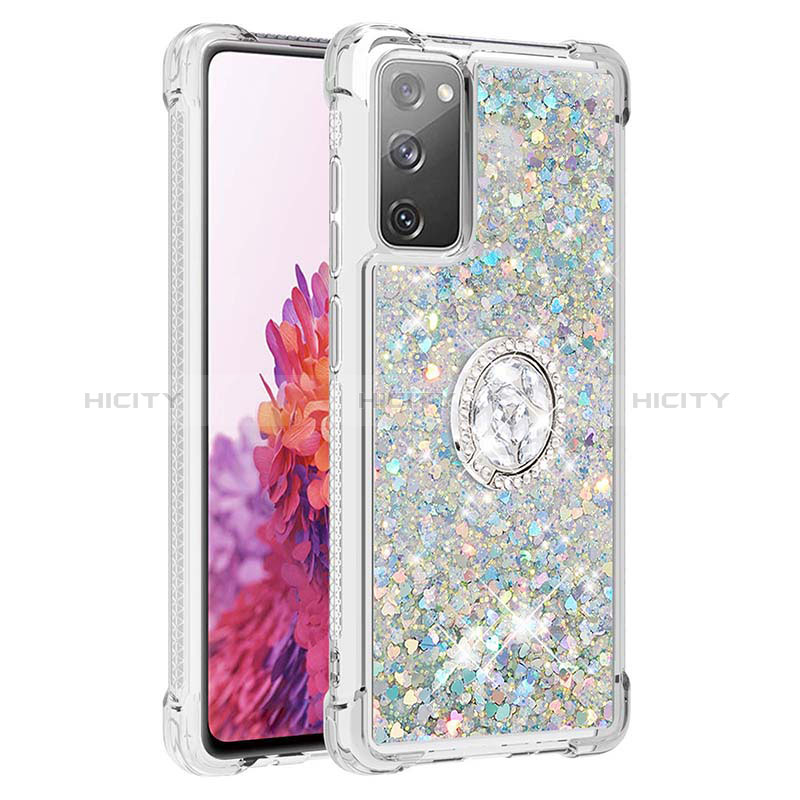 Custodia Silicone Cover Morbida Bling-Bling con Anello Supporto S01 per Samsung Galaxy S20 FE 5G