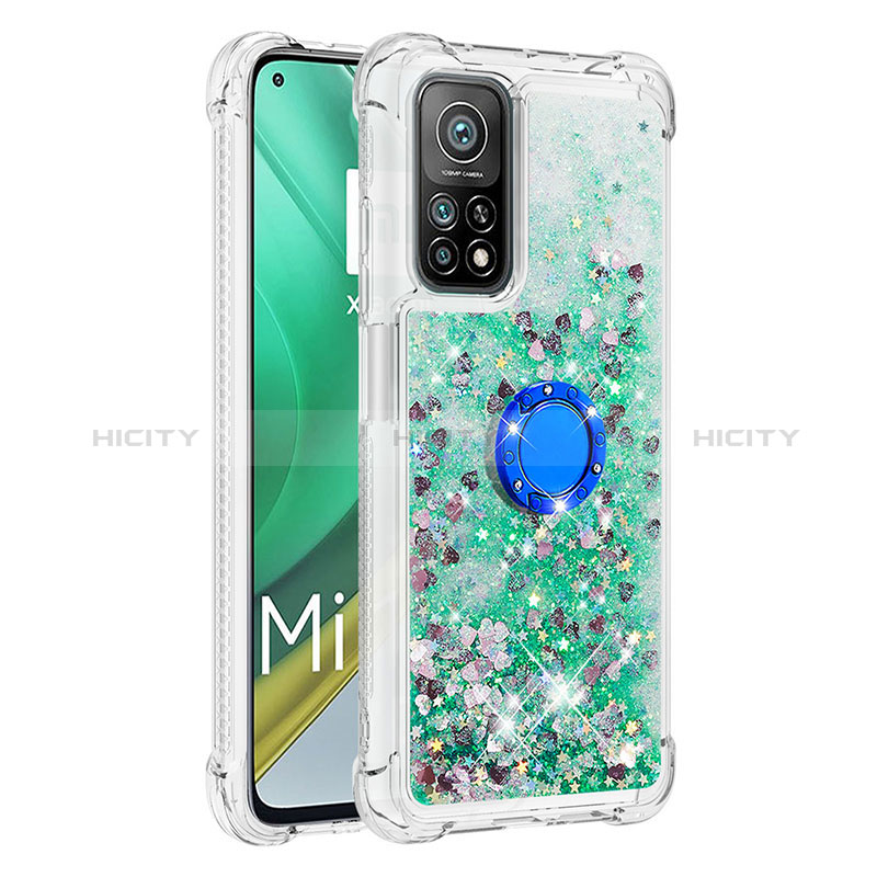 Custodia Silicone Cover Morbida Bling-Bling con Anello Supporto S01 per Xiaomi Mi 10T Pro 5G