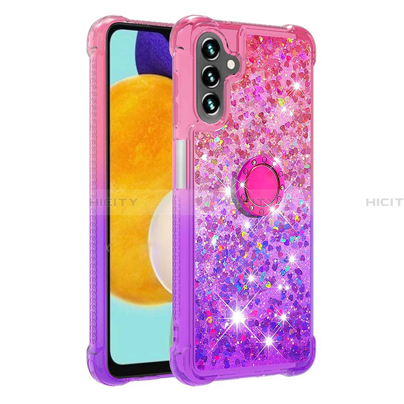 Custodia Silicone Cover Morbida Bling-Bling con Anello Supporto S02 per Samsung Galaxy A13 5G