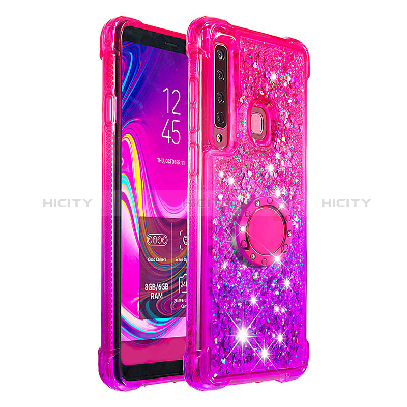 Custodia Silicone Cover Morbida Bling-Bling con Anello Supporto S02 per Samsung Galaxy A9s