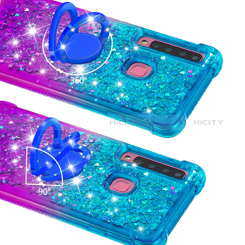 Custodia Silicone Cover Morbida Bling-Bling con Anello Supporto S02 per Samsung Galaxy A9s