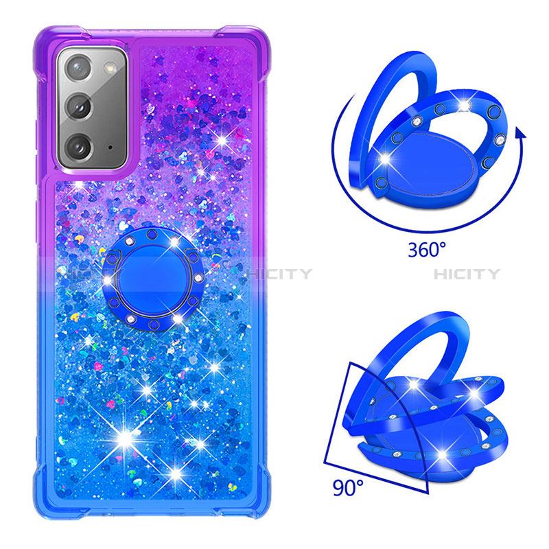 Custodia Silicone Cover Morbida Bling-Bling con Anello Supporto S02 per Samsung Galaxy Note 20 5G