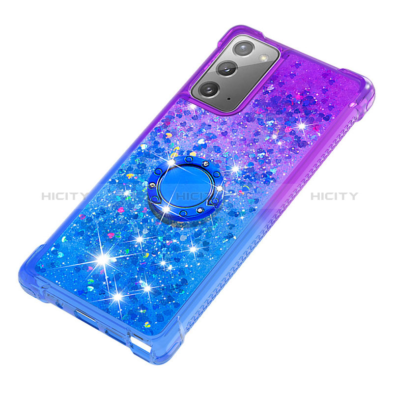 Custodia Silicone Cover Morbida Bling-Bling con Anello Supporto S02 per Samsung Galaxy Note 20 5G