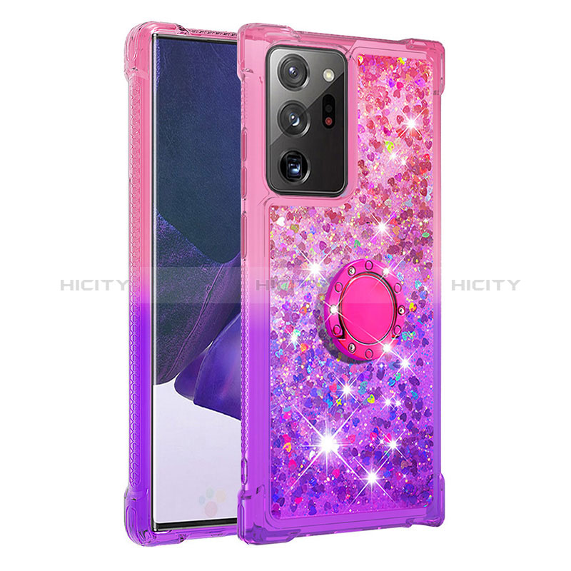 Custodia Silicone Cover Morbida Bling-Bling con Anello Supporto S02 per Samsung Galaxy Note 20 Ultra 5G