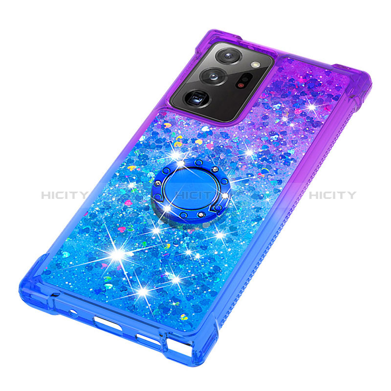 Custodia Silicone Cover Morbida Bling-Bling con Anello Supporto S02 per Samsung Galaxy Note 20 Ultra 5G