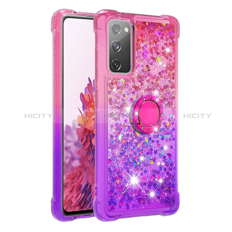 Custodia Silicone Cover Morbida Bling-Bling con Anello Supporto S02 per Samsung Galaxy S20 Lite 5G