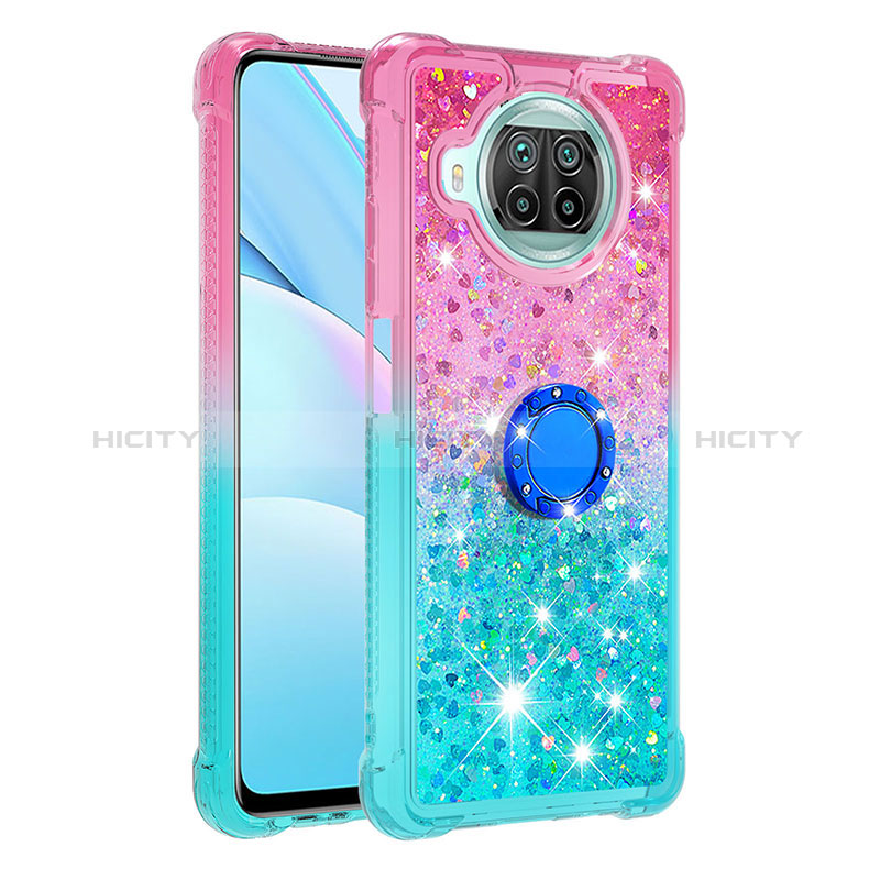 Custodia Silicone Cover Morbida Bling-Bling con Anello Supporto S02 per Xiaomi Mi 10i 5G