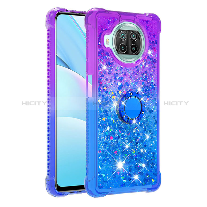 Custodia Silicone Cover Morbida Bling-Bling con Anello Supporto S02 per Xiaomi Mi 10i 5G