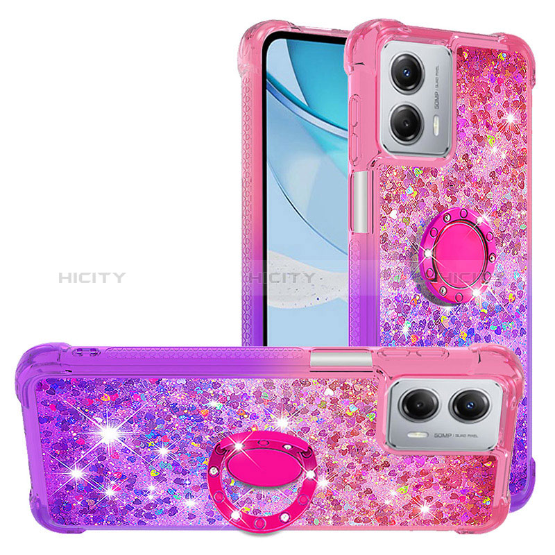 Custodia Silicone Cover Morbida Bling-Bling con Anello Supporto YB2 per Motorola Moto G 5G (2023)